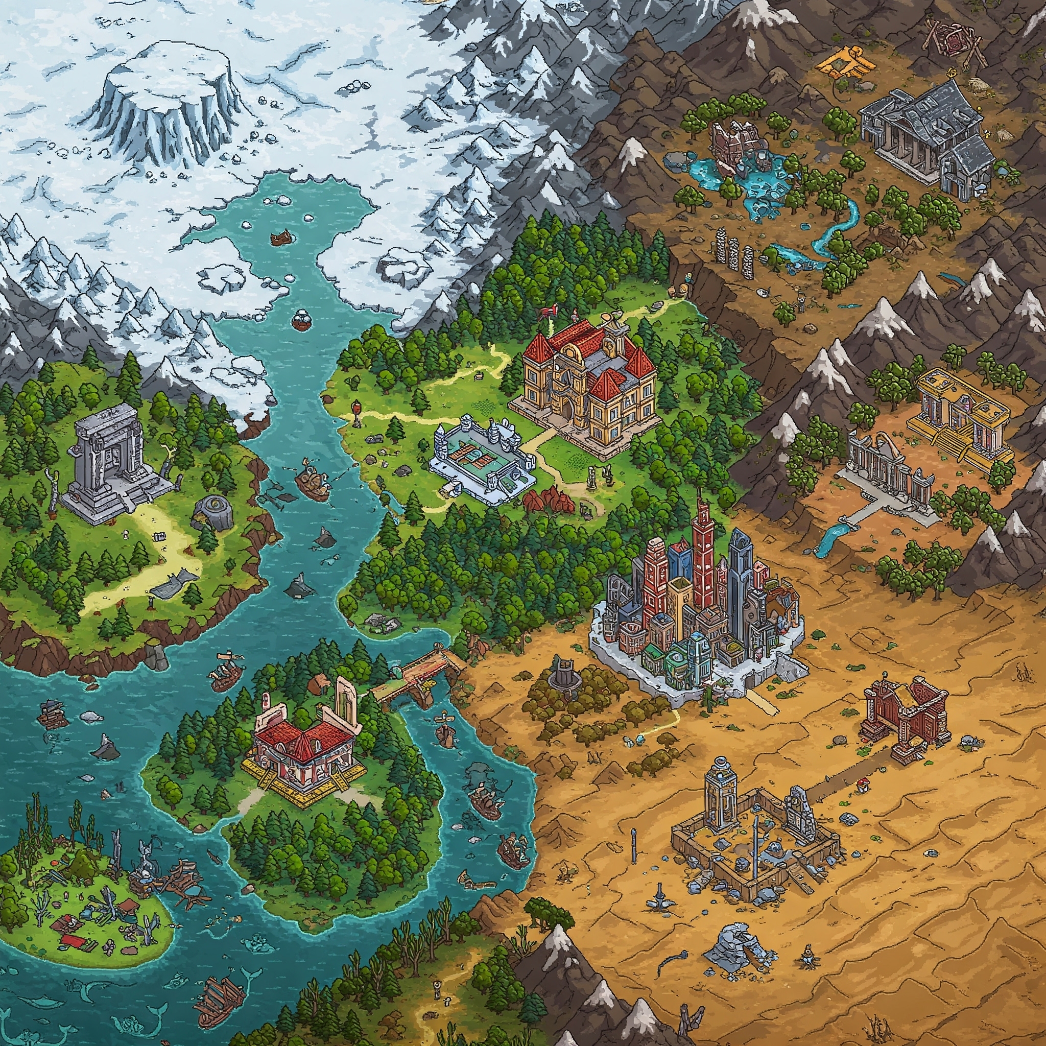 Carte du monde fracturé